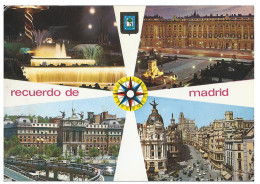 Delcampe - Madrid Spain, Old Postcard, Multi-View, Parque De Atracciones, Palacio De Oriente, Gran Vía, 1971 - Madrid