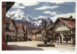 Delcampe - Partenkirchen Floriansplatz Brunnen Alpenblick - Garmisch-Partenkirchen