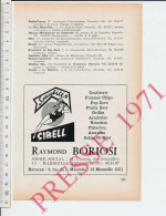 Delcampe - Publicité 1971 Raymond Boriosi Marseille Spécialités Sibell - Non Classés