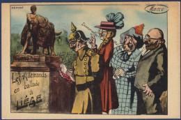 Delcampe - CPA BELGIQUE Liège Satirique Caricature Kaiser Allemagne Germany Non Circulée Belgique - Satirische