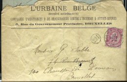 Delcampe - Env. Ent. Commerciale: N° 46 Obl. CUL - DES - SARTS - 25/10/1890 ( Firme: Assurances - Incendie ) - Sonstige & Ohne Zuordnung