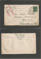 Delcampe - MALAYSIA. 1946 (11 March) BMA. Teluk Anson - Randers, Denmark. "By Air To London" Mns Postal Circulation (very Early Pos - Malasia (1964-...)
