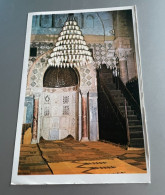 Delcampe - Tunisie Kairouan Mosquee Okbai Lbn Nafaa La Niche Mihrab IX Minbar Oriente Vers L Mecque Escalier En Bois Lustre - Tunesien