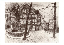 Delcampe - Bensheim Bergstrasse Marktplatz Kuenstlerkarte Bruno Mueller-Linow - Bensheim