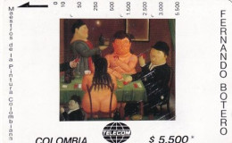 Delcampe - COLOMBIA(Tamura) - Los Jugadores De Cartas, Painting/Fernando Botero, Tirage 20000, Used - Kolumbien