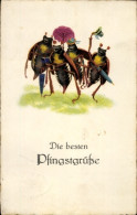 Delcampe - CPA Frohe Pfingsten, Vermenschlichte Maikäfer - Pentecostés