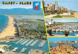 Delcampe - CANET PLAGE Vue Aerienne Du Port De Plaisance Et De La Plage Au Fond Les Alberes 29(scan Recto-verso) MA854 - Canet Plage