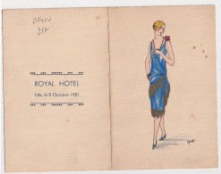 Delcampe - CARTE MENU - ILLUSTRATEUR - ROYAL HOTEL - LILLE  ((59) - 8 OCTOBRE 1931 - Lille