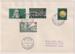 Delcampe - MiNr. 484, 492x, 496, 508 Schweiz Auf Brief-Vorderseite Mit Sonderstempel BERN 26. EIDG. SÄNGERFEST Nach Windisch - Briefe U. Dokumente