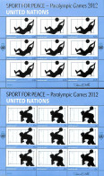 Delcampe - United Nations, New York 2012 Paralympics 2 M/s, Mint NH, Health - Sport - Disabled Persons - Sport (other And Mixed) - Handicaps