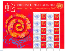 Delcampe - United Nations, New York 2013 Year Of The Snake M/s, Mint NH, Various - New Year - Nouvel An