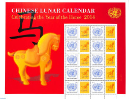 Delcampe - United Nations, New York 2014 Year Of The Horse M/s, Mint NH, Nature - Various - Horses - New Year - Nouvel An