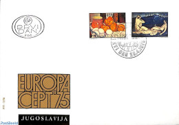 Delcampe - Yugoslavia 1975 Europa 2v, FDC, First Day Cover, History - Europa (cept) - Art - Paintings - Lettres & Documents