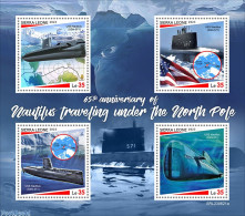 Delcampe - Sierra Leone 2023 65th Anniversary Of Nautilus Traveling Under The North Pole, Mint NH, History - Explorers - Erforscher
