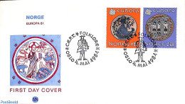 Delcampe - Norway 1981 Europa 2v, FDC, First Day Cover, History - Europa (cept) - Briefe U. Dokumente