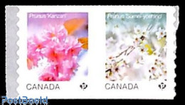 Delcampe - Canada 2026 Cherry Blossom 2v S-a, Coil, Mint NH, Nature - Flowers & Plants - Ungebraucht