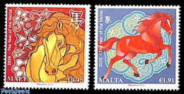 Delcampe - Malta 2026 Year Of The Horse 2v, Mint NH, Nature - Various - Horses - New Year - Neujahr