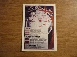 Delcampe - Affichette (Reproduction) Guerre1939-45 "Hier...Aujourd'hui.."- La Dernière Guerre Vue à Travers Les Affiches"-21x30. - Plakate
