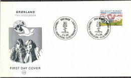 Delcampe - UNO INTERNATIONAL YOUTH YEAR JUGENDJAHR AÑO JOVEN ANNÉE JEUNESSE GREENLAND GROENLAND GRÖNLAND 1985 MNH MI 160 - Briefe U. Dokumente