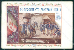 Delcampe - Militari 44° Reggimento Fanteria Forlì Tricolore Trincea 1933 Cartolina XB6279 - Regimente