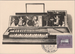 Delcampe - BRD Maximumkarte Mi 228 Wolfgang Amadeus Mozart Münster 04.02.1956 Zauberflöte Eröffnung Des Neuen Theaters Musik - 1948-1960