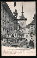Delcampe - AK Bern, Partie Am Bärenbrunnen Mit Zeitglockenturm Im Hintergrund - Bern