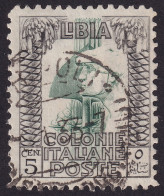 Delcampe - Libya 1924 #49a Vf-u (SG 49a) 5c Black & Green - Libye