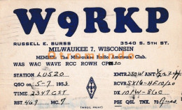 Delcampe - POSTCARD RADIO QSL POSTMARK MILWAUKEE WISCONSIN U.S. 1953 SENT BUENOS AIRES ARGENTINA - Radio