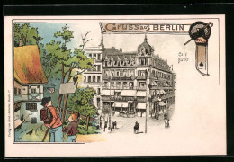 Delcampe - Lithographie Berlin, Cafe Bauer - Mitte