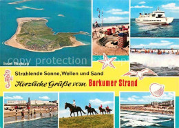 Delcampe - BORKUM Nordseebad Niedersachsen Fliegeraufnahme Insel Strand Faehre Reiten - Borkum
