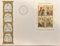 Delcampe - Liechtenstein Official FDC Wolfram Von Eschenbach 800 Jahre 1170-1970 - FDC