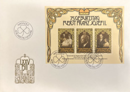 Delcampe - Liechtenstein 1981 Prince Franz Josef II 75th Birthday FDC Block (3v) - FDC