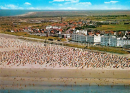 Delcampe - BORKUM Nordseebad Niedersachsen Fliegeraufnahme Mit Strand - Borkum