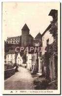 Delcampe - Semur CPA Le Donjon Et La Rue Chaude - Semur