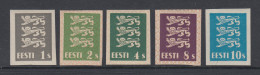 Delcampe - Estland Wappenlöwe 1928  5 Ungezähnte Probedrucke, Alle ** - Estonia