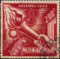 Delcampe - Monaco Avion Obl Yv: 54 Mi:467 Helsinki Flamme Olympique (TB Cachet Rond) Tâches De Rouille - Luftfahrt