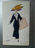 Delcampe - FEMME AU CHAPEAU                           AVEC TISSUS        JUILLET 1912 - Moda