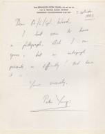 Delcampe - Brigadier Peter Young WW2 Arab Legion Commander Hand Signed Letter - Rugby