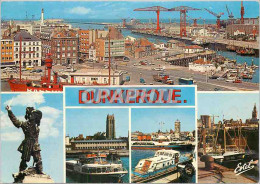 Delcampe - CPM Dunkerque (Nord) Panorama Du Port Statue De Jean Bart Par Davis D'Angers - Dunkerque