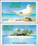 Delcampe - Wallis & Futuna 1990 Y&T 398 Et 39 Non Dentelés. Le Phaéton Et îlot Du Pacifique Sud. Paille-en-queue Ou Paille-en-cul - Möwen