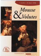 Delcampe - Carte Publicitaire - Exposition  " MOUSSE & VOLUPTE "au Musée De La Bière De STENAY Et Le Musée De Ka Seita - Werbepostkarten