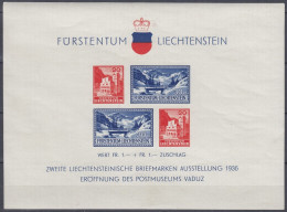 Delcampe - LIECHTENSTEIN  Block 2, Postfrisch **/*, Eröffnung Des Postmuseums Und 2. Liechtensteinische Briefmarkenausstellung 1936 - Bloques & Hojas