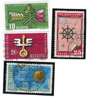 Delcampe - Serie  Usada Suiza. Yvert Nº 544/7. Naturaleza, Transporte, Deportes. Ref. 2-suiza544-7 - Sonstige & Ohne Zuordnung