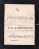Delcampe - TOURNAI DESCLEE Rosalie-Pauline 60 Ans 1887 Famille SEMET - Avvisi Di Necrologio