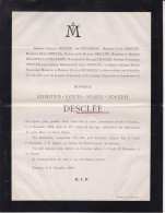 Delcampe - TOURNAI DESCLEE Edmond 46 Ans 1880 Famille époux BECASSEAU - Avvisi Di Necrologio