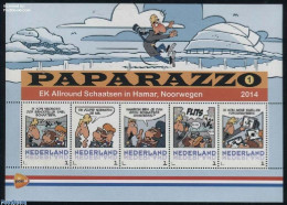 Delcampe - Netherlands - Personal Stamps TNT/PNL 2014 Paparazzo, Skating Championship, Norway 5v M/s, Mint NH, History - Sport - .. - Comics
