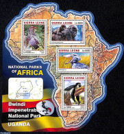 Delcampe - Sierra Leone 2016 National Park Uganda, Mint NH, Nature - Birds - Monkeys - Altri & Non Classificati