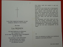 Delcampe - Rouw - Bidprentje WIJNEN LEO Geboren Te Ophoven 1/8/1910 + 26/5/1990 - Santini