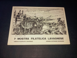 Delcampe - CFM LAVAGNA 1° MOSTRA FILATELICA LAVAGNESE 6 APRILE 1958 TIMBRO ANNULLO - Demonstrationen