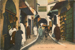 Delcampe - TUNISIE  TUNIS RUE DE L'EGLISE - Tunesien